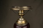 Vintage Spanish Sterling Silver Ruby Red Floral Enamel Electric Table Lamp
