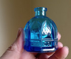 Pretty Blue Carter s 8 Sided Arched Cathedral Ink Bottle Modern Reproduction