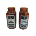  2  Vtg Apothecary Bottle Jar Sodium   Sulfur Mallinckrodt Swan Pharmacy Rx