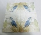Two Single Cocktail Napkins For Decoupage Summer Beach Heron On Grass Coastal