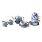Vintage Jaymar Toy Tea Set 13 Pc Blue Willow Complete In Original Box Japa