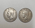 2x Great Britain Two Shillings Florin Coins George Vi Crowned Rose - 1950  1951