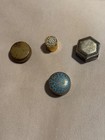 Vintage Box Lot Brass Enamel Silver Tone Pill Snuff Pomander Vanity 4 Pc