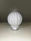 Vtg 7  White Glass Lamp Light Shade Globe With 3  Screw Fitter Neck Mcm