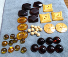 40 Vintage Antique Bakelite Buttons Various Sizes Shapes Colors