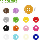 300 Pack Round Flatback Buttons 15mm - Assorted Colors For Craft Diy
