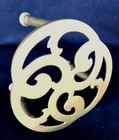 Antique Footed Trivet Cast Brass Scrolled 3 Leg Open Hearth England  6 In
