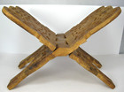 Vintage Wooden Hand Carved Folding Book Holder Display Stand Bible Cookbook