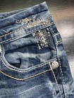 Size 24 Miss Me Distressed Blue Jeans With Embellished Pockets