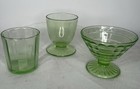 Stunning   Lot Of 3 Assorted Green Depression Glasses