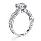 Women s Sterling Silver Cubic Zirconia 1 28 Ct Infinity Promise Engagement Ring
