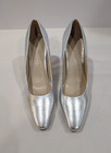 Marc Fisher Ltd Yalina Silver Leather Heel Toe Pumps Women s Shoes Size 8 5m New