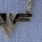 Vintage 1980 Van Halen Productions Necklace Vh Logo Made Usa