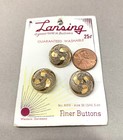 Vintage Glass Buttons On Card-3 4 -for Crafts  Sewing-lansing-western Germany