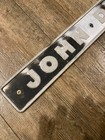 Antique John Deere Metal Sign Emblem Farm Tractor 27 3 4  Long