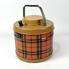 Vintage Hamilton Skotch Jug 1 Gallon Red Tartan Plaid Picnic Thermos Mcm Retro
