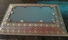 Vintage Rectangular Mirror Vanity Perfume Tray Silver Filigree Lace 19 5x12 5 