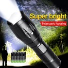Tactical Military Flashlight Torch  3 7v Rechargeable Li-ion Batteries  9900mah 