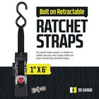 Dc Cargo Transom Strap 1 x6  Retractable Stainless Steel Strap W  S-hook 2-pack