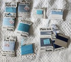 Bucilla 100  Pure Silk Embroidery Ribbon Lot  Blues 8 New  5 Open 4mm 3 Yds