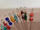 10 Vintage Art Glass Bead Martini Cocktail Picks Appetizers Barware Handmade
