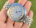 Vintage 1970s Mens Timex Electric Chrome Plated Wrist Watch Runs Well Date