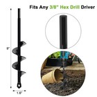 Drill Bit For Garden Ground Earth Spiral Post Hole Digger Bulb Planting 14 6 Inc