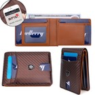 Leather Wallet For Men Rfid Blocking Bifold Minimalist Credit Card Holder Purse
