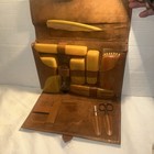 Vintage Men   s Gentlemen   s Vanity Grooming Toiletry Travel Kit  Leather Case