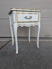 Vintage French Provincial 1-drawer End Table Nightstand Gold White E62