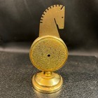 Vintage French Brass Horse Head Desk Thermometer Art Deco Mid Century France