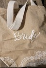 Bride Embroidered Burlap Tote Bag Shopping Bag 15  X 16  Nwot