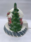 Vtg Scarlatella Ceramic Mold Santa Igloo House W  Lighted Base Christmas Tree