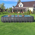 Bestway Apx 365 24  X 12  X 52  Rectangular Above Ground Swimming Pool Set  Gray