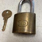Vintage Wilson Bohannan Wb Brass 3    Padlock With Key  22