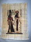 Authentic Hand Painted Ancient Egyptian Papyrus   Replica From Temple Walls