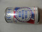 Vintage Red White   Blue Aluminum Pop Top Pull Tab Beer Can    K-ao