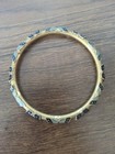 Vintage Brass Cloisonne Butterfly Enamel Bangle Bracelet