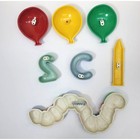 Vtg Homco Primary Colors Nursery Wall Decor Balloons Crayon Caterpillar 7pc Set