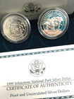 1999 Yellowstone National Park Silver Proof   Bu Dollar Coin Set W box   Coa
