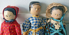 Lot Of 3 Vintage   Antique Wood Carved Grodnertal Peg Penny Wooden Dutch Doll