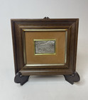 Vintage Framed Miniature Town View Silver Plated  Wall Hanging Art Made In Italy