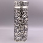 Fine Silver Pure 999 Vacuum Tea Cup Insulated Water Bottle Lotus Leaf Cup 300ml