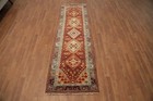 Geometric Indian Runner Rug 3x8 Traditional Rust Color Oriental Hallway Carpet