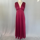 Vintage Vanity Fair Nightgown Size 32 Small Red Burgundy Satin Goddess Lingerie