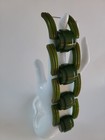 Vintage 1930s Art Deco Green Bakelite Square Links   Wire Clasp 7 5  Bracelet