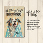 Australian Shepherd Bathroom Sign Toilet Bath Funny Metal Wall Art Aussie Dog