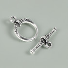2 Antique Silver Heirloom Toggle Clasps - Tierracast Design For Jewelry Crafting