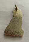 Gold Toned Cat W Kitten Charm Heavy Metal  brass   2 5  Vintage Exc Cond 
