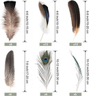 50pcs Natural Feathers Bulk-6 Style Mixed Decorative Spotted